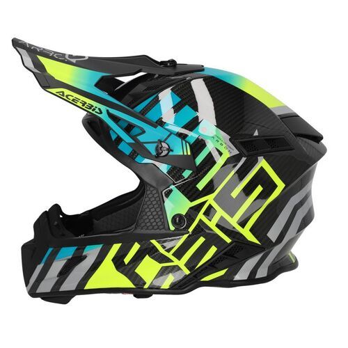 Шлем Acerbis STEEL CARBON 22-06 Light Blue/Fluo Yellow