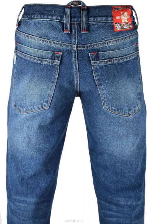 Мотоджинсы с кевларом Starks Python slim fit Stonewash синий потертый