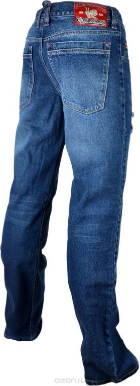 Мотоджинсы с кевларом Starks Python slim fit Stonewash синий потертый