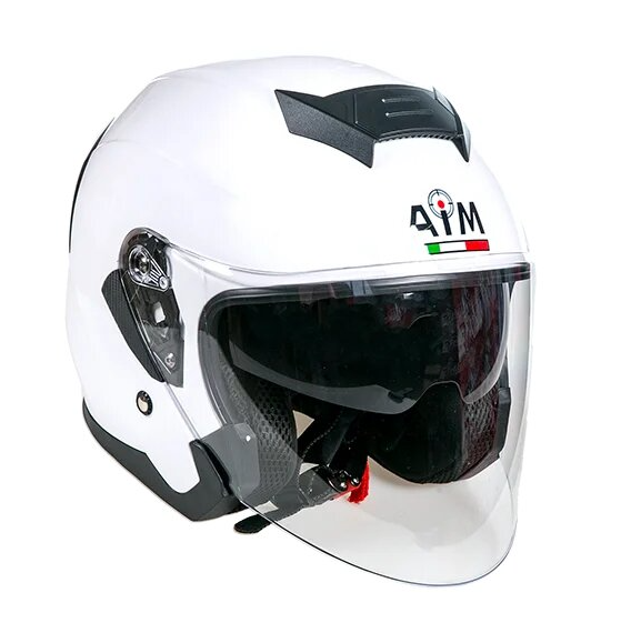 Мотошлем открытый AiM JK526 White Glossy