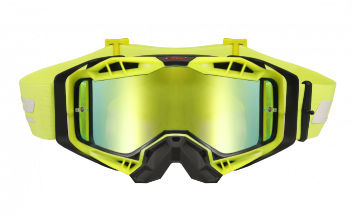 Очки кросс LS2 AURA Goggle с хамелеон линзой черно-желтые