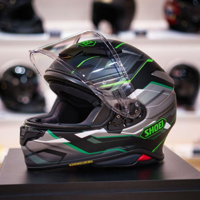 Мотошлем Shoei NXR 2 Capriccio Зелено-Белый-Красный