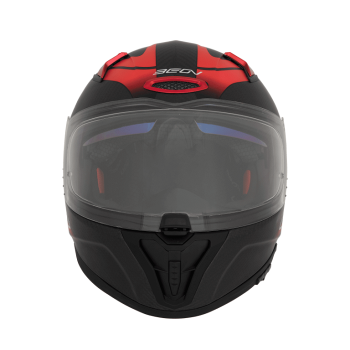Мотошлем Beon B-500 Carbon Matt Carbon/Black/Red