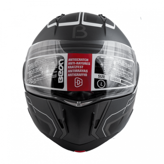 Шлем Beon B-700 matt grey/black white