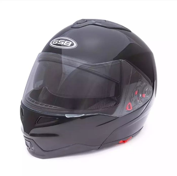Снегоходный шлем модуляр GSB G-339 Snow (с Эл. Визором) Black Glossy