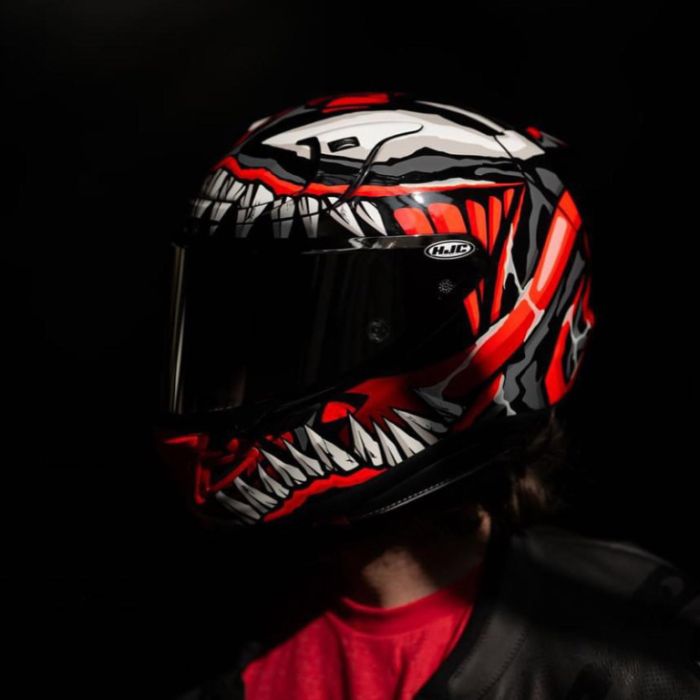 Шлем интеграл HJC RPHA12 MAXIMIZED VENOM MARVEL MC1SF