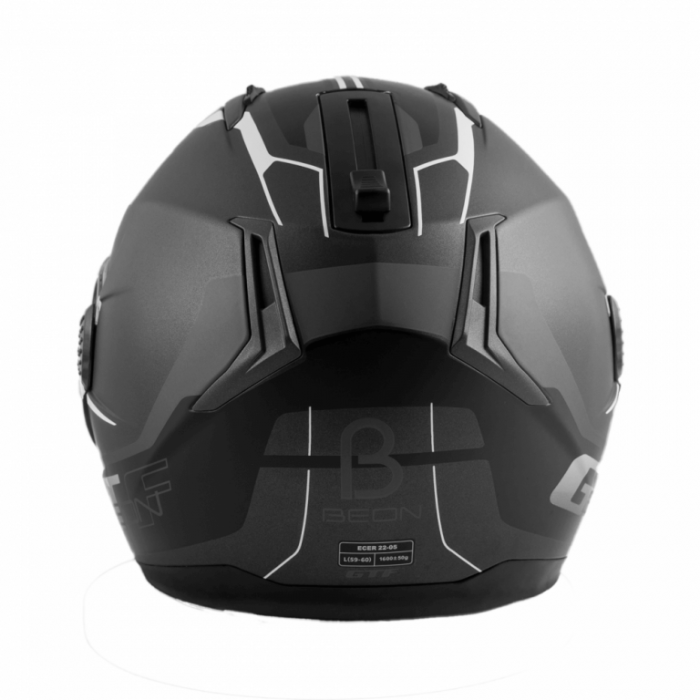 Шлем Beon B-700 matt grey/black white