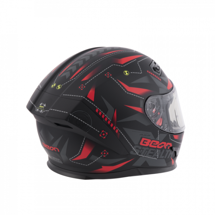 Шлем Beon B-503 matt black/red