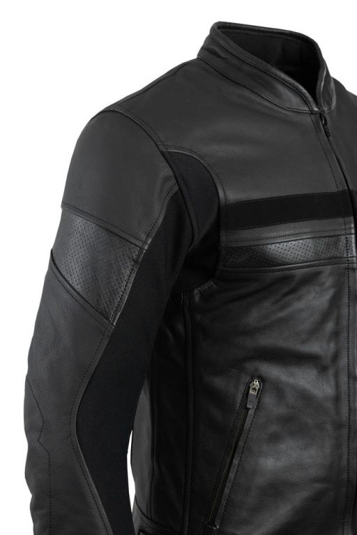Мотокуртка кожаная Starks SN №1 (SKIN number 1) черная