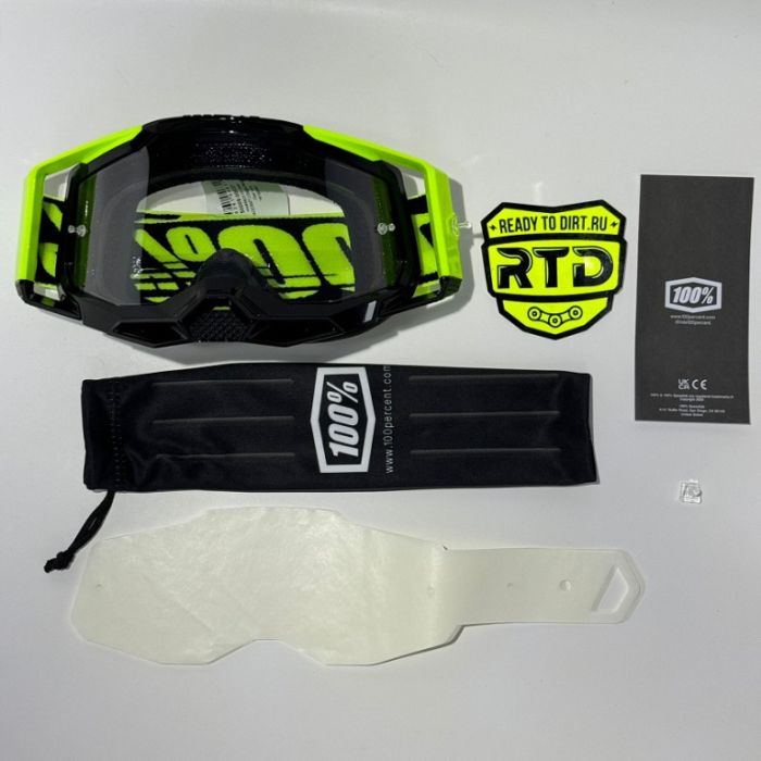 Очки 100% Racecraft 2 Goggle Neon Yellow / Clear