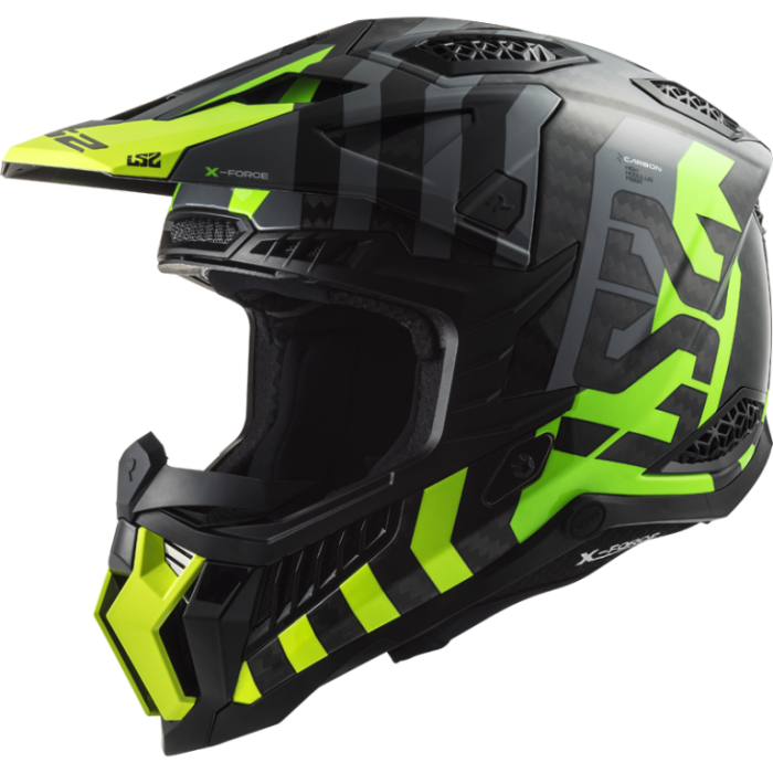 Мотошлем LS2 MX703 C X-FORCE BARRIER черно-серо-желтый