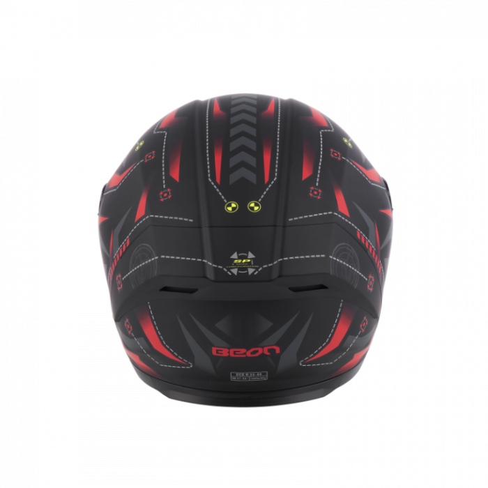 Шлем Beon B-503 matt black/red