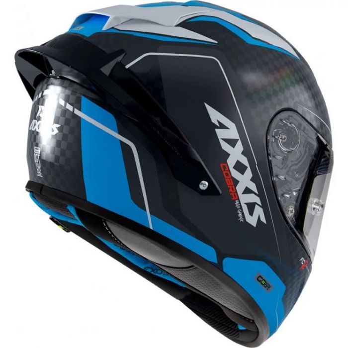 Шлем интеграл AXXIS FF104C Cobra Rage карбоновый синий