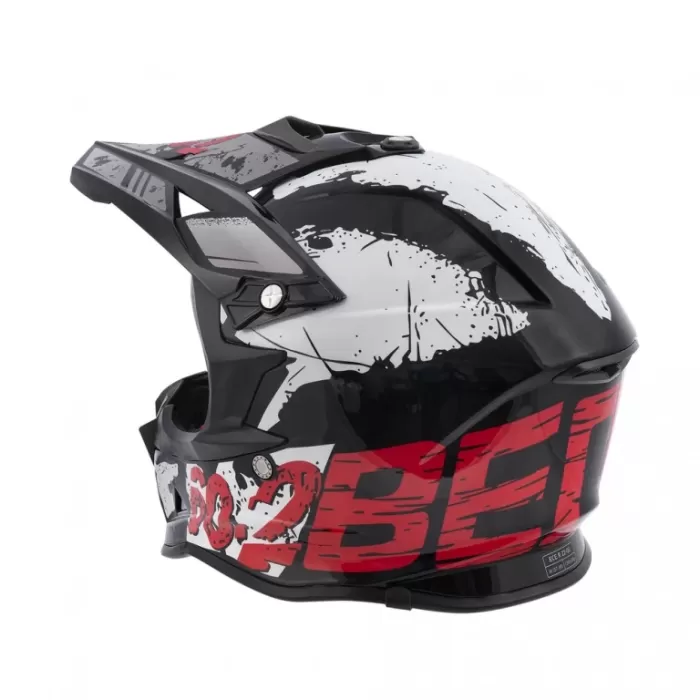 Шлем Beon B-602 BLACK WHITE RED
