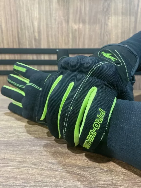 Перчатки текстильные MotoLike Probiker черно-зеленые