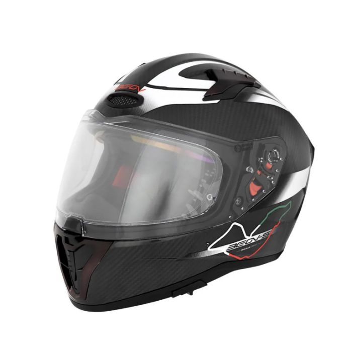 Мотошлем Beon B-500 Carbon Carbon/Black/White