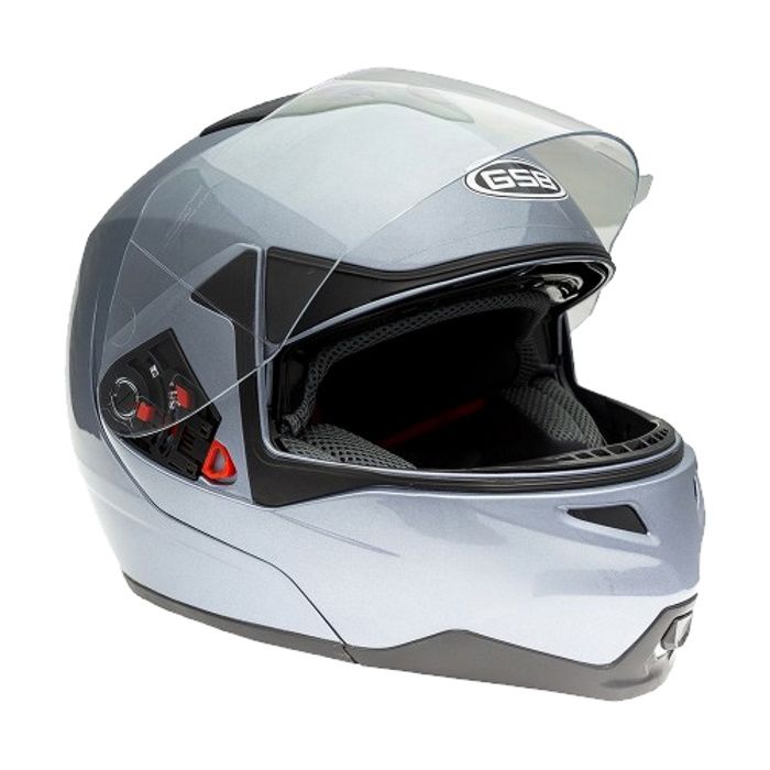 Шлем модуляр с солнцезащитными очками GSB G-339 Grey Met
