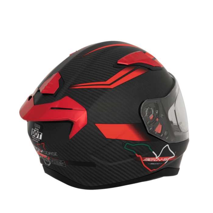Мотошлем Beon B-500 Carbon Matt Carbon/Black/Red