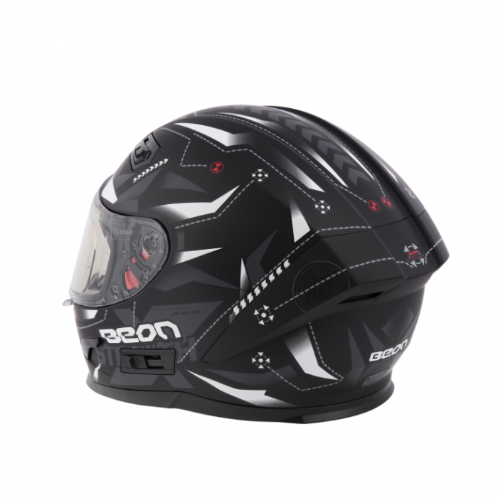 Шлем Beon B-503 matt black/white