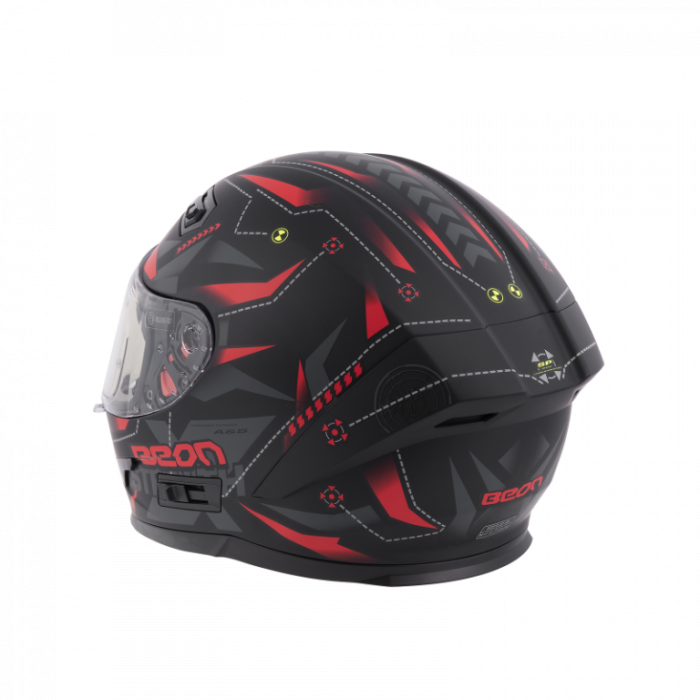 Шлем Beon B-503 matt black/red