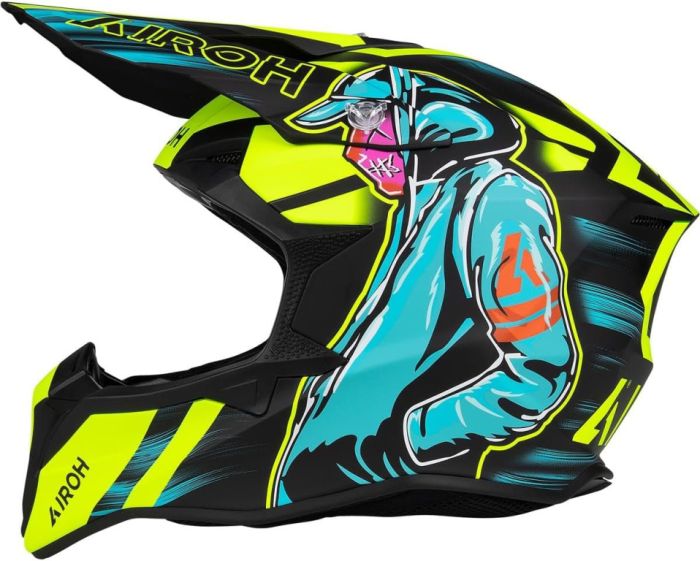 Мотошлем Airoh Wraaap Cyber yellow matt