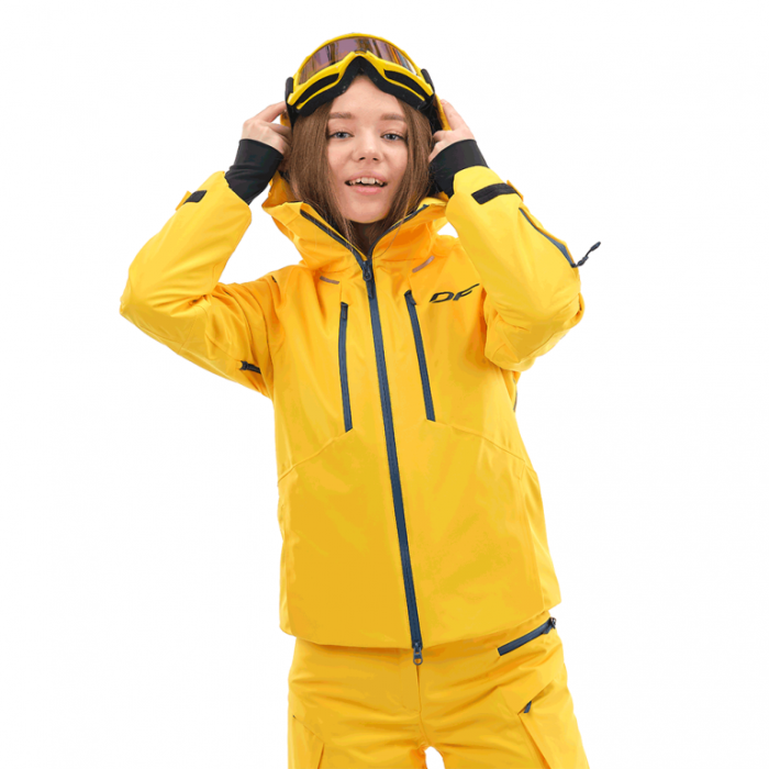 Куртка горнолыжная утепленная Dragonfly Gravity Premium Woman Yellow-Dark Ocean
