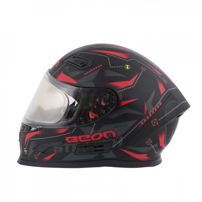 Шлем Beon B-503 matt black/red