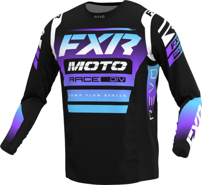 Комплект для мотокросса Replica FXR черный/фиолетовый/голубой