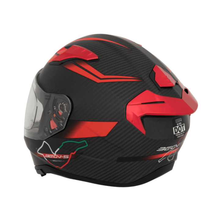 Мотошлем Beon B-500 Carbon Matt Carbon/Black/Red