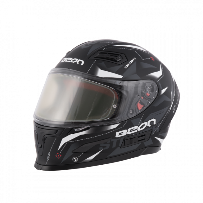 Шлем Beon B-503 matt black/white