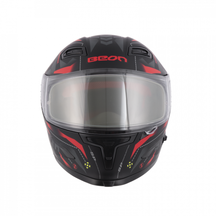 Шлем Beon B-503 matt black/red