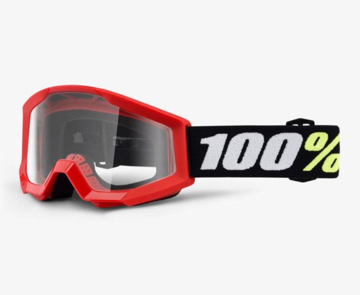 Очки детские 100% Strata Mini Goggle Red/Clear Lens 2025