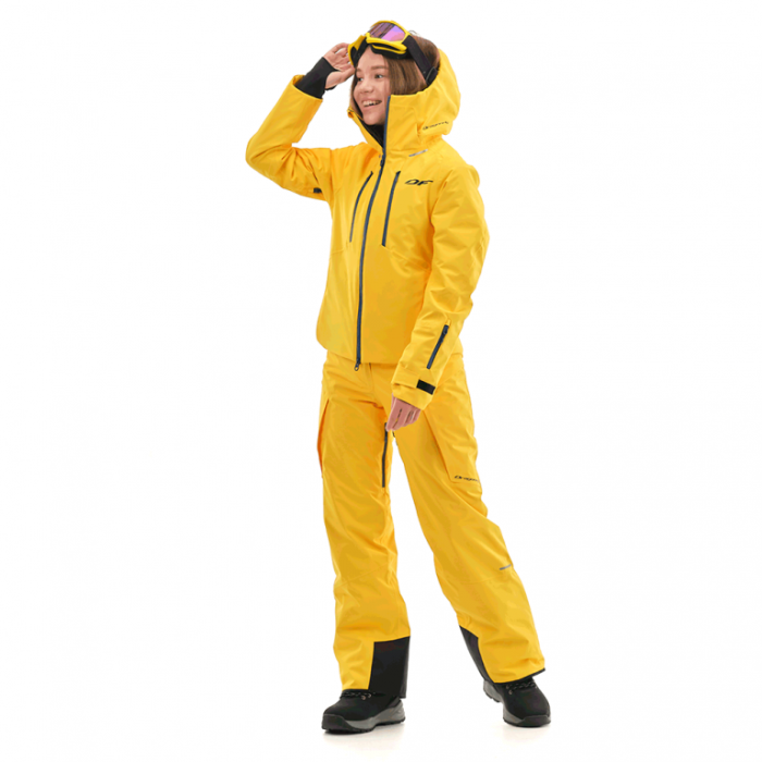 Куртка горнолыжная утепленная Dragonfly Gravity Premium Woman Yellow-Dark Ocean
