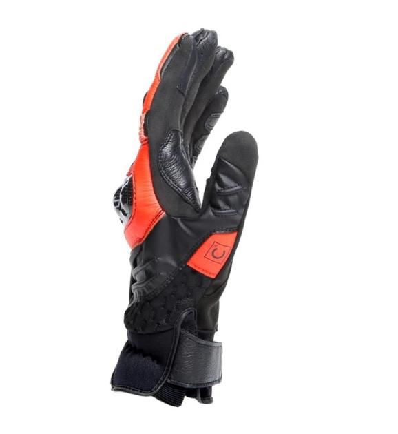 Перчатки кожаные Dainese Carbon 4 Short Black/Fluo-red