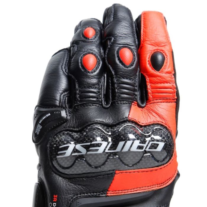 Перчатки кожаные Dainese Carbon 4 Short Black/Fluo-red