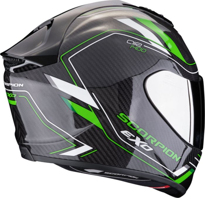 Мотошлем SCORPION EXO-1400 EVO II CARBON AIR MIRAGE Черный/Зеленый