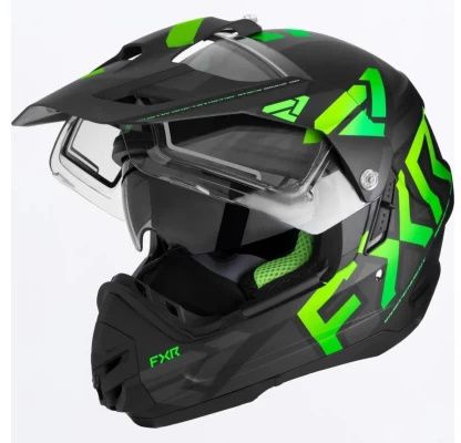 Шлем FXR Torque X Team Hlmt w/ E Shield & Sun Shade 23 Black/Lime