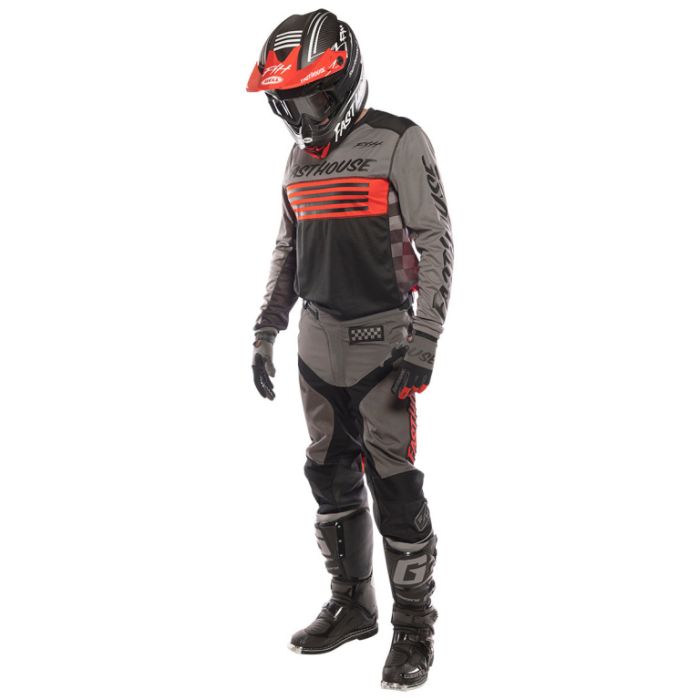 Брюки кроссовые Fasthouse Grindhouse Pant Gray/Red