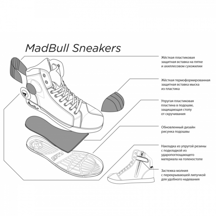 Мотокеды MadBull Sneakers Black/Neon Green