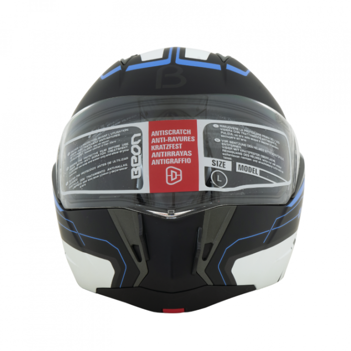 Шлем Beon B-700 matt black/white/blue
