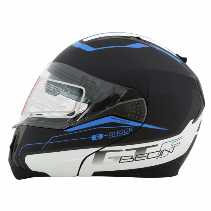 Шлем Beon B-700 matt black/white/blue