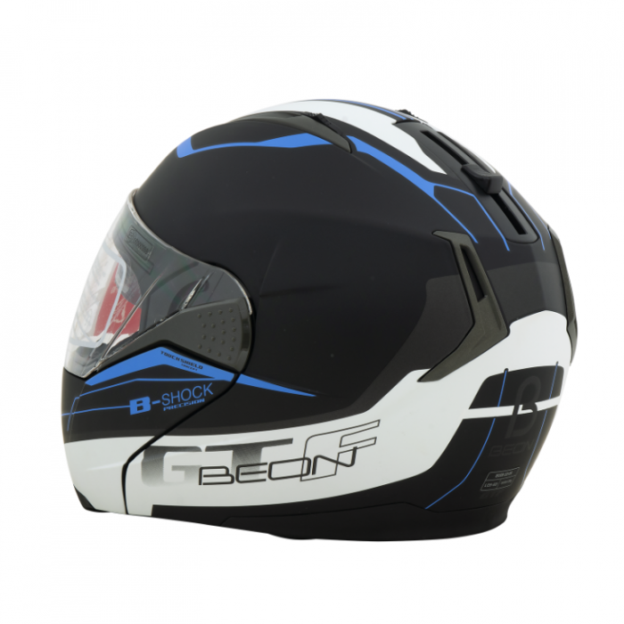 Шлем Beon B-700 matt black/white/blue