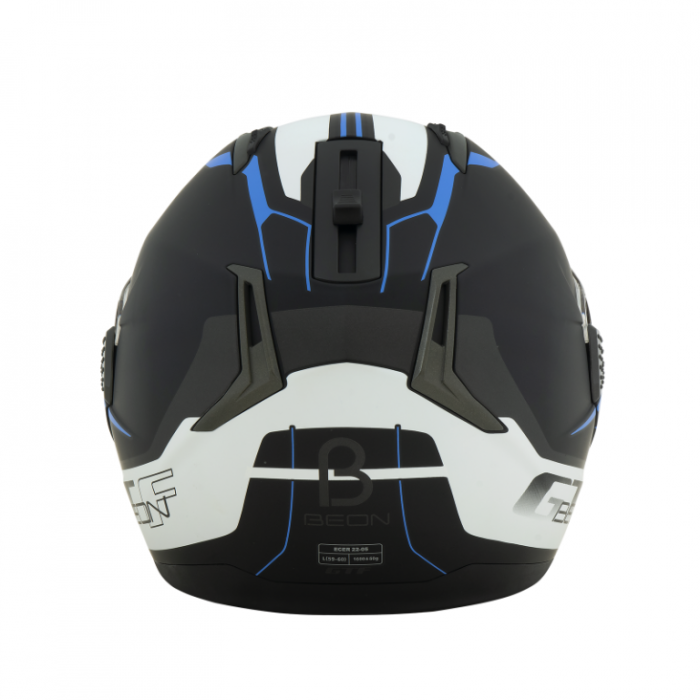 Шлем Beon B-700 matt black/white/blue