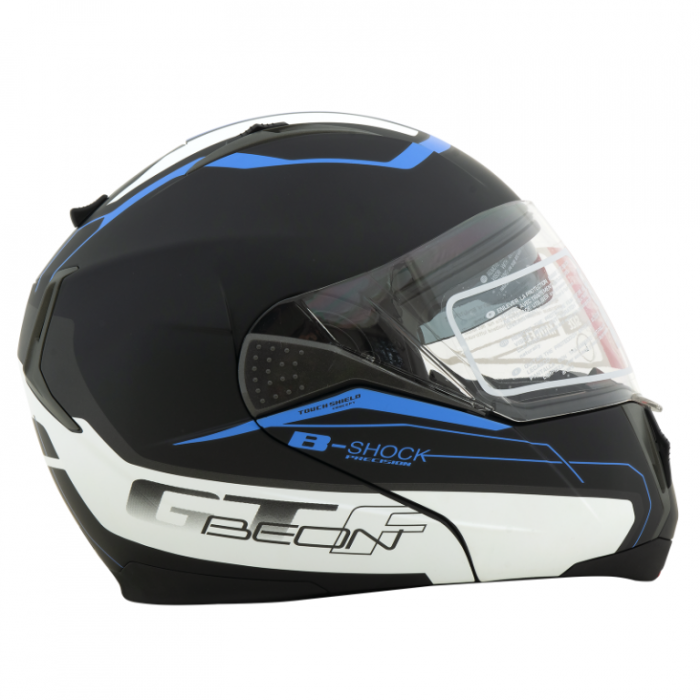 Шлем Beon B-700 matt black/white/blue