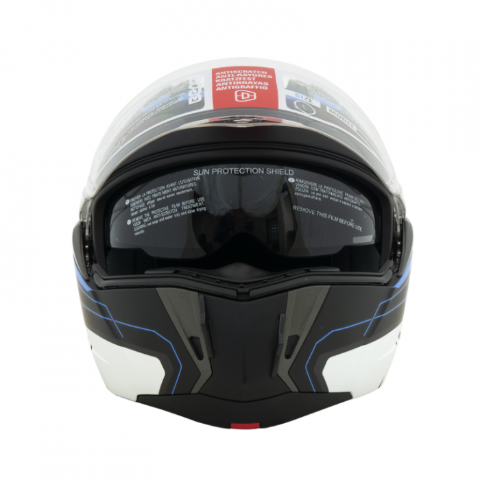 Шлем Beon B-700 matt black/white/blue