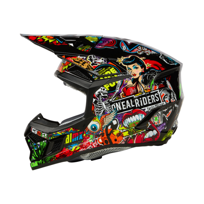 Шлем кроссовый детский Oneal 3Series Crank V.24 Красный/Зеленый