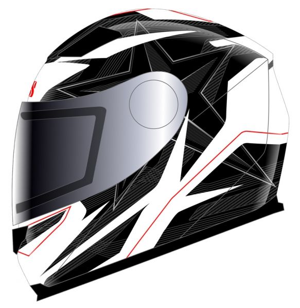 Шлем интеграл детский HX 135 KID 2.0 IXS Бело-черно-красный