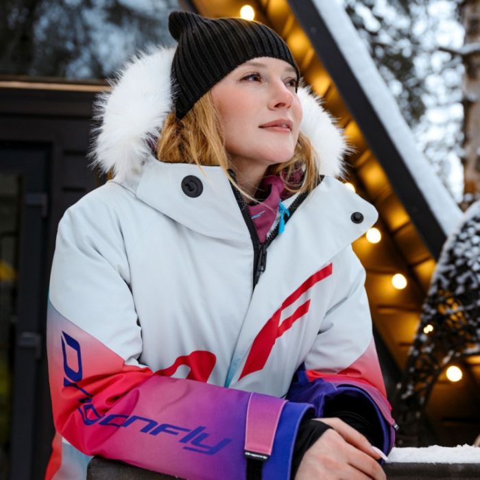 Плащ зимний Dragonfly Race Coat Winter Sunset Woman Coral - Blue