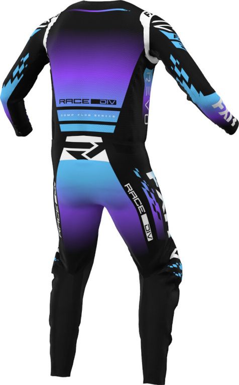 Комплект для мотокросса Replica FXR черный/фиолетовый/голубой