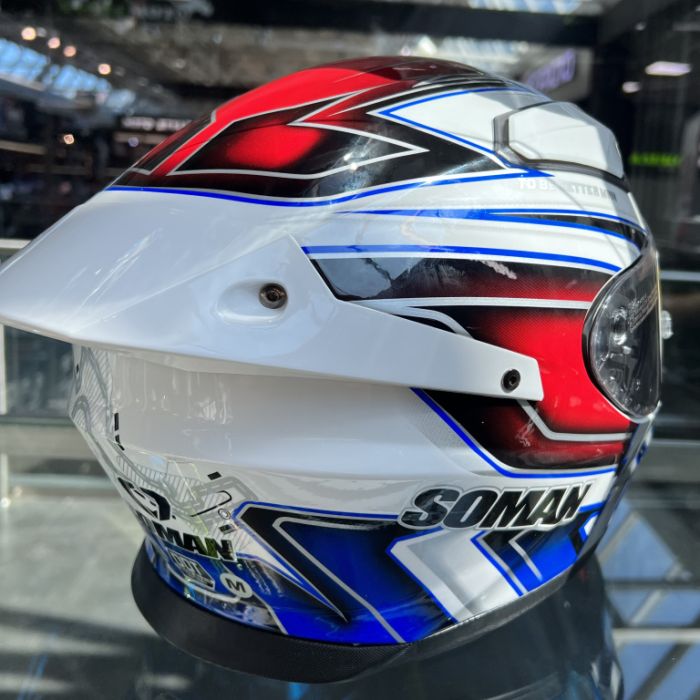 Мотошлем Soman Taiko-S Topspeed 17 Gloss White Blue